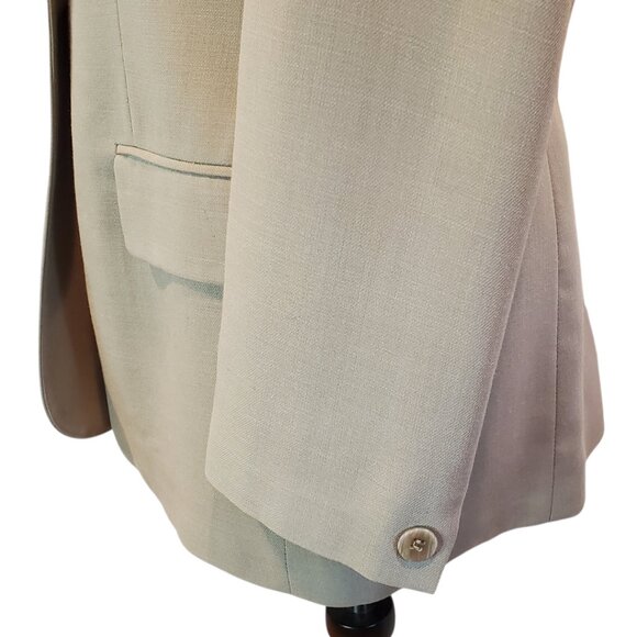 LANDS END SZ 8 Women 100% Wool Tan Khaki Single-Breasted Tailored Classic Blazer - Picture 6 of 11